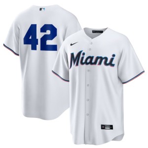 Stitched Mens #42 Jackie Robinson Day White MIA Jersey 500494-627