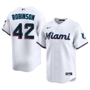 Stitched #42 Miracle Marlins Mens White Jackie Robinson Jerseys 269150-980