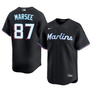 Popular Men's Black #87 Miami Jakob Marsee Jerseys 399487-249