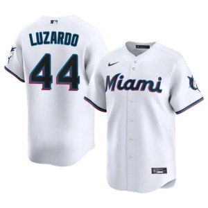 Player #44 Jesus Luzardo The Fish Mens White Jerseys 792139-743