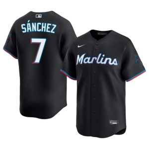 2026-27 Men Black Miracle Marlins #7 Jesus Sanchez Jersey 881080-197