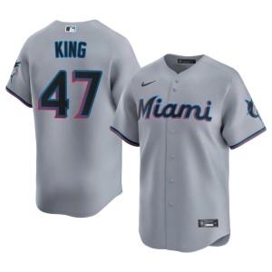 2026 MIA John King Mens #47 Gray Jerseys 728324-885