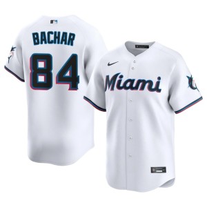 Replica Lake Bachar Miami Marlins #84 Mens White Jerseys 292351-125