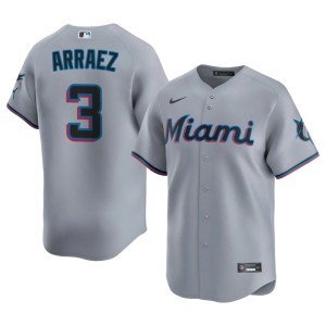 Limited #3 Gray The Fightin' Fish Luis Arraez Mens Jersey 157994-868