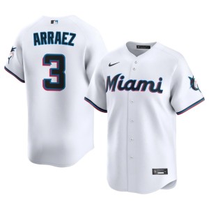 Player Miami Marlins White Luis Arraez Men #3 Jersey 666013-592