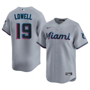 Official The Fightin' Fish #19 Mike Lowell Men Gray Jersey 643190-877