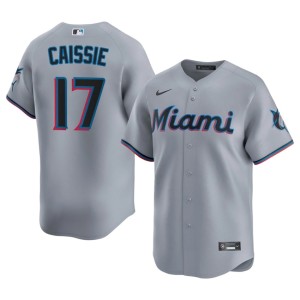 Authentic Owen Caissie Gray Men's #17 Marlins Jerseys 396315-314