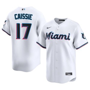 2026 #17 Owen Caissie MIA Marlins White Men Jerseys 604173-756