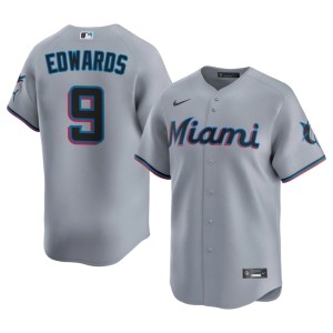 Replica Gray Xavier Edwards MIA Marlins #9 Men Jerseys 174661-980