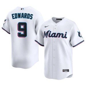 Limited White Men Xavier Edwards Miami #9 Jersey 258864-496
