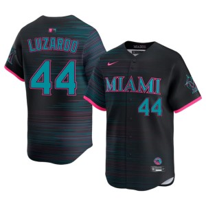 New City Connect Black Jesus Luzardo Men Marlins #44 Jersey 387808-966