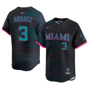 Embroidery Miami Luis Arraez #3 Mens Black City Connect Jerseys 252834-774