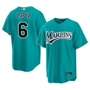 Stitched Otto Lopez Men's MIA #6 Teal Jersey 647938-906