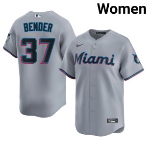 2026-27 Gray Miracle Marlins Womens #37 Anthony Bender Jersey 567658-858