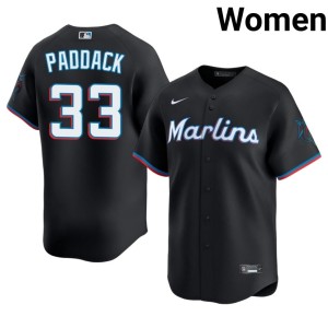 Authentic Miami Womens Black #33 Chris Paddack Jerseys 760304-766
