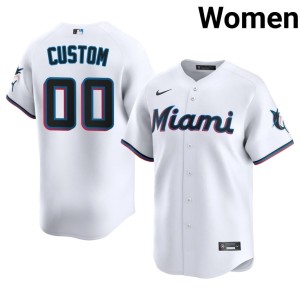 Popular Miami Marlins #00 Womens Custom White Jersey 182740-493