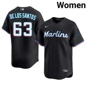 Limited #63 Black Deyvison De Los Santos Miami Marlins Womens Jerseys 731907-765