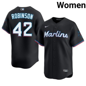 MLB #42 Black Womens MIA Jackie Robinson Jersey 349942-196