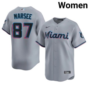 MLB Gray Jakob Marsee The Fish Women's #87 Jersey 773667-339