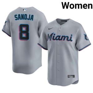 2026-27 Javier Sanoja #8 Gray Miracle Marlins Women Jerseys 160968-108