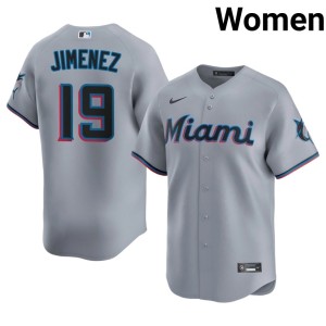 Popular Women's Leo Jimenez Gray #19 Miami Marlins Jersey 160347-352