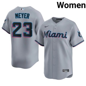 Player Womens #23 Miracle Marlins Max Meyer Gray Jerseys 963863-891