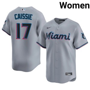 Authentic #17 Marlins Women's Gray Owen Caissie Jersey 188602-464