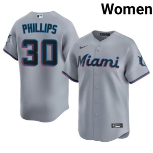 2026-27 Tyler Phillips Gray Womens Miracle Marlins #30 Jersey 557881-185
