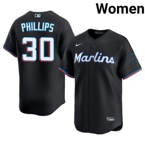 Limited Women's Tyler Phillips #30 MIA Marlins Black Jersey 306327-251