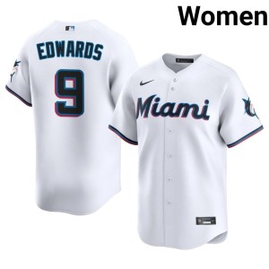 2026-27 Xavier Edwards #9 Women MIA Marlins White Jerseys 647757-787