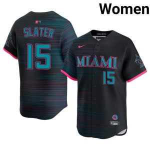 Official Marlins Austin Slater Women City Connect #15 Black Jersey 293632-487