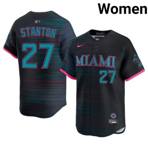 New City Connect Women Black Giancarlo Stanton Miami Marlins #27 Jerseys 778876-113