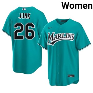 2026 Miami Marlins Women's Janson Junk #26 Teal Jersey 861844-606