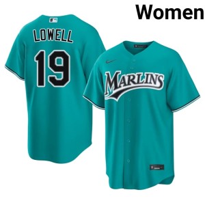 2026-27 Teal Miami Marlins #19 Mike Lowell Women's Jerseys 566094-504