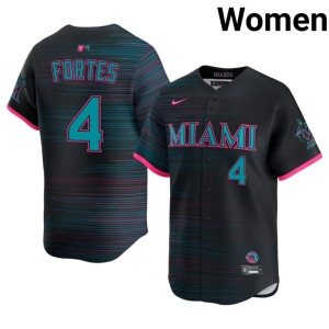 Authentic Nick Fortes #4 City Connect Womens Black The Fish Jerseys 998523-430