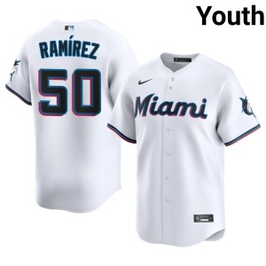 Popular Youth Miami Marlins White #50 Agustin Ramirez Jersey 113195-919