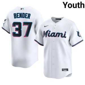Limited Anthony Bender #37 White MIA Marlins Youth Jersey 599917-379