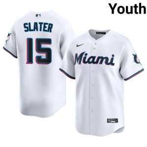 2026-27 #15 Austin Slater Youth White Miami Marlins Jerseys 441490-389