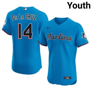 2026 Blue Youth #14 Marlins Bryan De La Cruz Jersey 775180-841