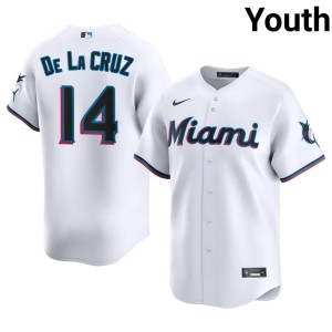 Popular Youth #14 White Bryan De La Cruz MIA Jerseys 597538-682