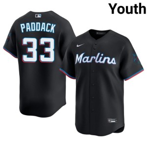 Embroidery Chris Paddack Black Youth MIA #33 Jersey 413688-163