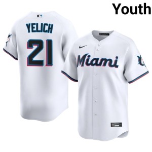 Official Christian Yelich White #21 The Fightin' Fish Youth Jersey 368071-373