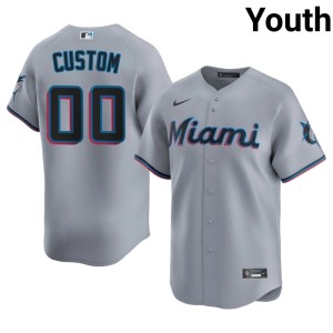 Limited #00 Miami Custom Gray Youth Jerseys 692858-751