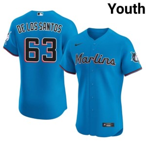 Player MIA Marlins Deyvison De Los Santos Youth Blue #63 Jerseys 143482-399