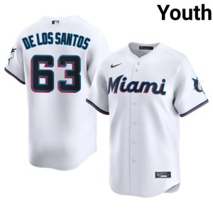 Limited Marlins #63 Deyvison De Los Santos Youth White Jersey 341344-744