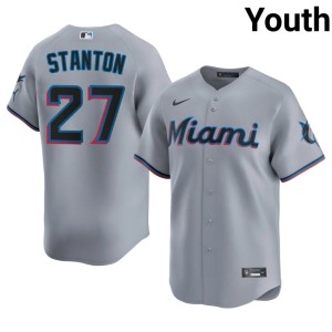 Authentic #27 Gray Miracle Marlins Giancarlo Stanton Youth Jerseys 696004-102