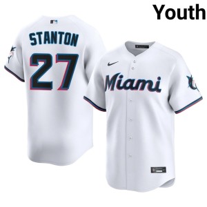 New Marlins Youth Giancarlo Stanton White #27 Jersey 724567-510