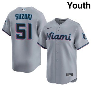 Popular Ichiro Suzuki The Fightin' Fish #51 Youth Gray Jersey 283397-526