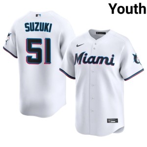 Limited Miami Youth Ichiro Suzuki #51 White Jerseys 142579-942