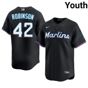 Limited #42 Youth Jackie Robinson The Fish Black Jerseys 155417-676